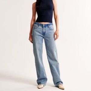 ABERCROMBIE & FITCH The Baggy Low Rise Jeans Waist 16” Like New Retro Inspired